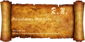 Reichman Martin névjegykártya